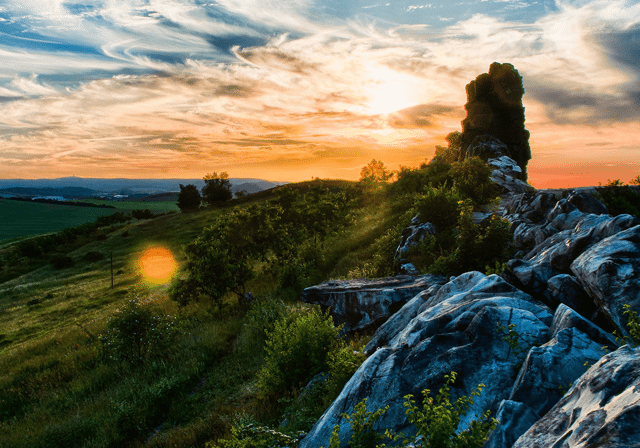 Solnedgang over Harzen